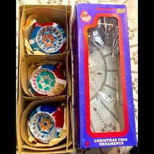 Large Santa Land Glass Ornaments